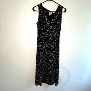 Anne Klein black/white polka dot sleeveless dress, Sz 4. NWT.